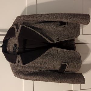 Talbots Tweed Velvet Brown Blazer Size 6P